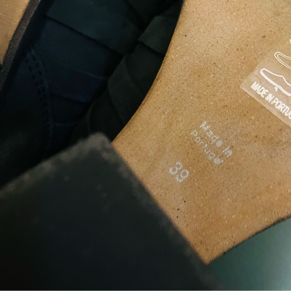 Free People Hybrid Strappy Nubuck Leather Ankle Booties Boots Heeled Black 39 - Picture 8 of 10